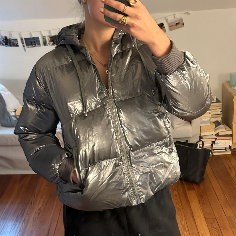 Metallic Puffer Jacket
